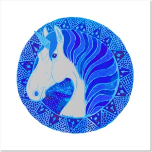 Blue Unicorn Posters and Art